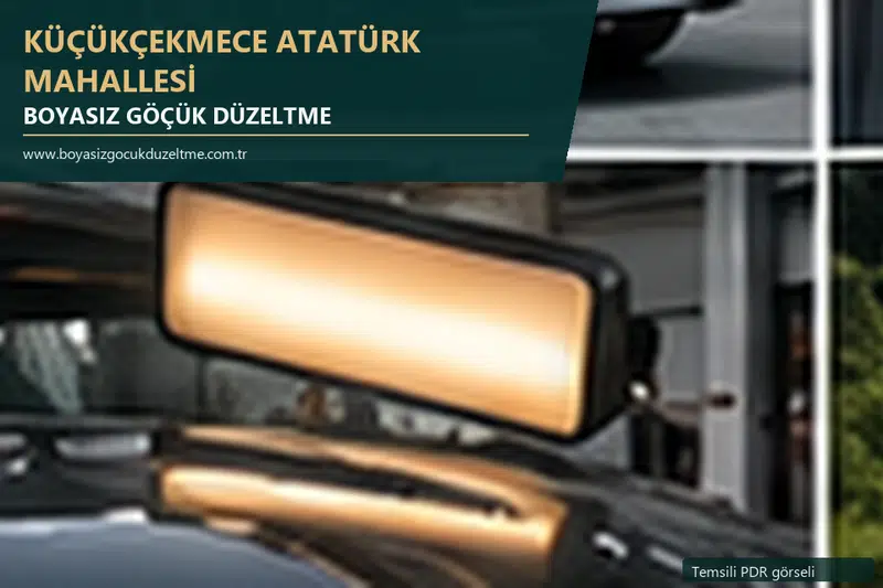 Küçükçekmece Atatürk Mahallesi sabit nokta ve mobil PDR randevusunu anlatan temsili otomobil hizmeti görseli