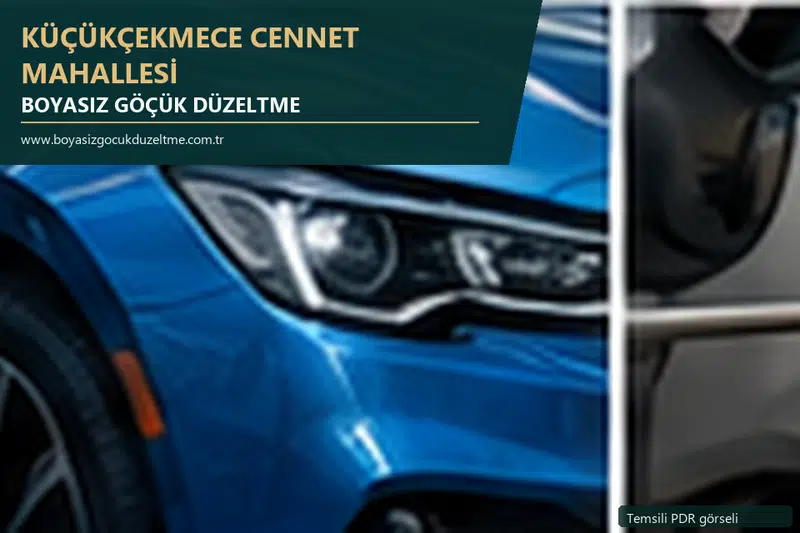 Küçükçekmece Cennet Mahallesi sabit nokta ve mobil PDR randevusunu anlatan temsili otomobil hizmeti görseli