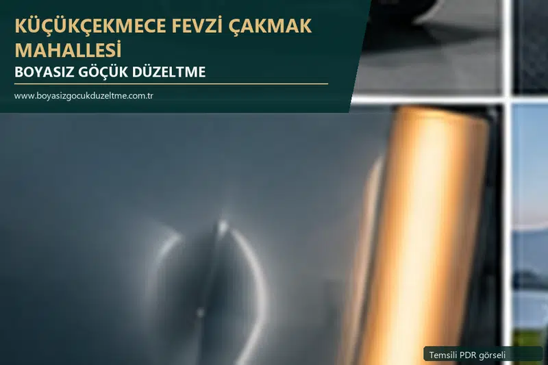 Küçükçekmece Fevzi Çakmak Mahallesi sabit nokta ve mobil PDR randevusunu anlatan temsili otomobil hizmeti görseli