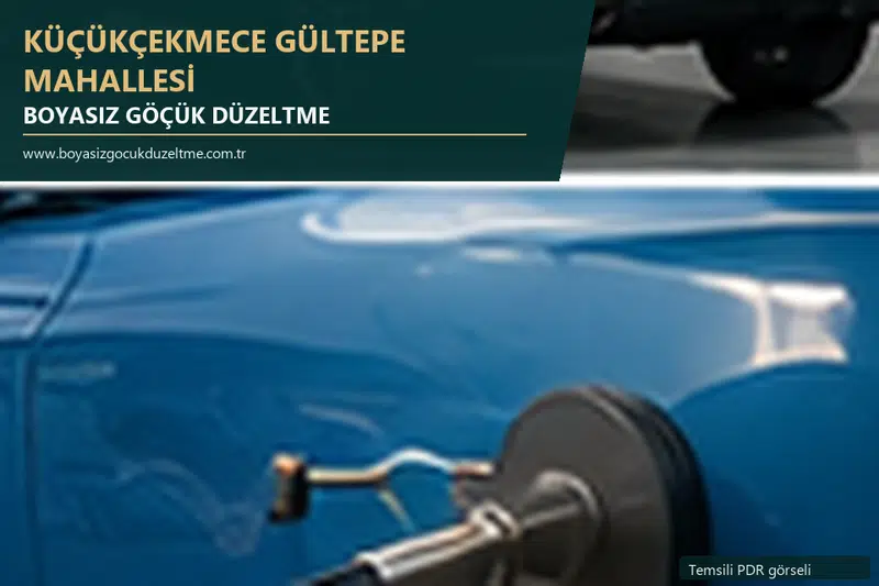Küçükçekmece Gültepe Mahallesi sabit nokta ve mobil PDR randevusunu anlatan temsili otomobil hizmeti görseli