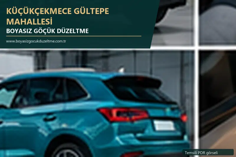 Küçükçekmece Gültepe Mahallesi hizmet rehberi için modern otomobil ve boyasız göçük incelemesini anlatan temsili görsel