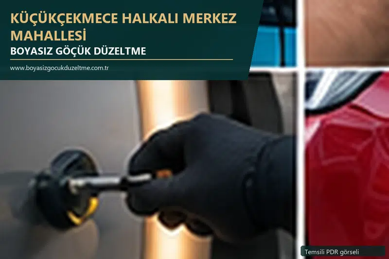 Küçükçekmece Halkalı Merkez Mahallesi sabit nokta ve mobil PDR randevusunu anlatan temsili otomobil hizmeti görseli