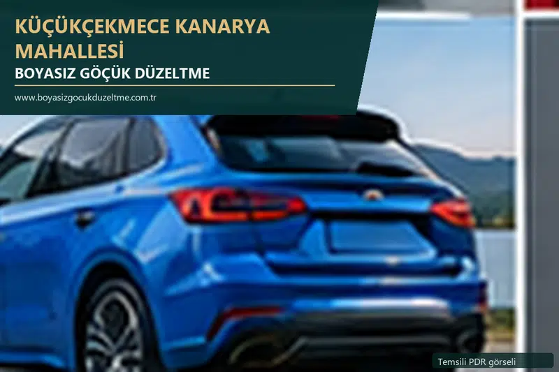 Küçükçekmece Kanarya Mahallesi sabit nokta ve mobil PDR randevusunu anlatan temsili otomobil hizmeti görseli