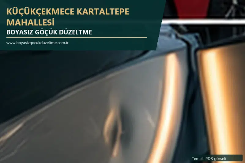 Küçükçekmece Kartaltepe Mahallesi sabit nokta ve mobil PDR randevusunu anlatan temsili otomobil hizmeti görseli