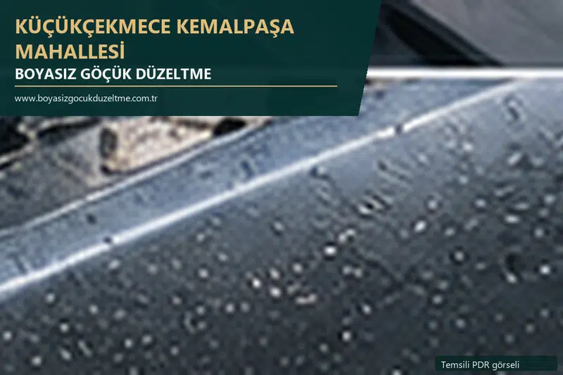Küçükçekmece Kemalpaşa Mahallesi hizmet rehberi için modern otomobil ve boyasız göçük incelemesini anlatan temsili görsel