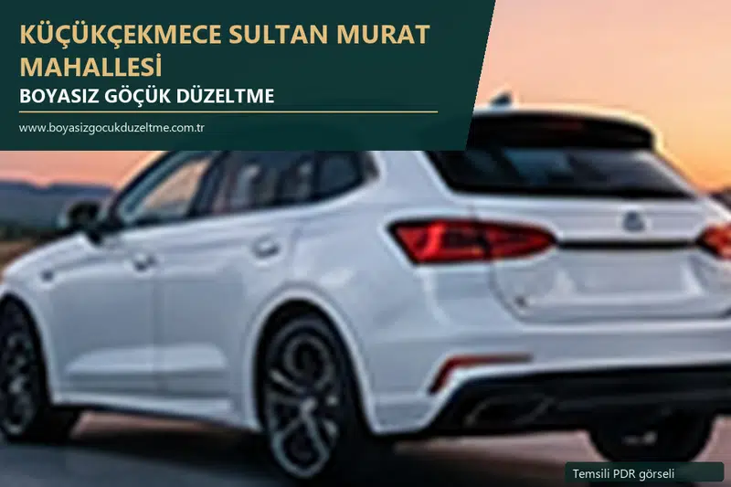 Küçükçekmece Sultan Murat Mahallesi sabit nokta ve mobil PDR randevusunu anlatan temsili otomobil hizmeti görseli