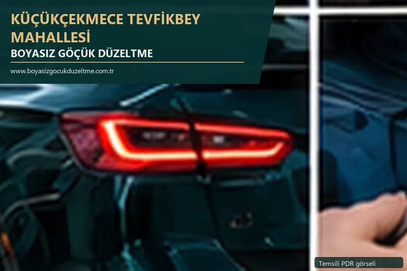 Küçükçekmece Tevfikbey Mahallesi sabit nokta ve mobil PDR randevusunu anlatan temsili otomobil hizmeti görseli