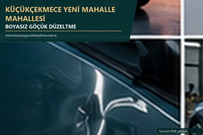Küçükçekmece Yeni Mahalle Mahallesi sabit nokta ve mobil PDR randevusunu anlatan temsili otomobil hizmeti görseli