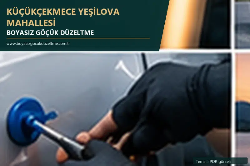 Küçükçekmece Yeşilova Mahallesi sabit nokta ve mobil PDR randevusunu anlatan temsili otomobil hizmeti görseli
