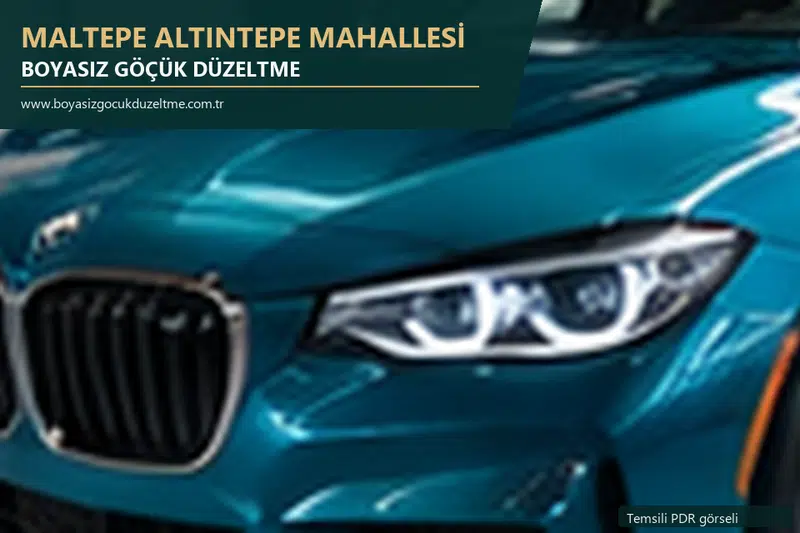 Maltepe Altıntepe Mahallesi hizmet rehberi için modern otomobil ve boyasız göçük incelemesini anlatan temsili görsel