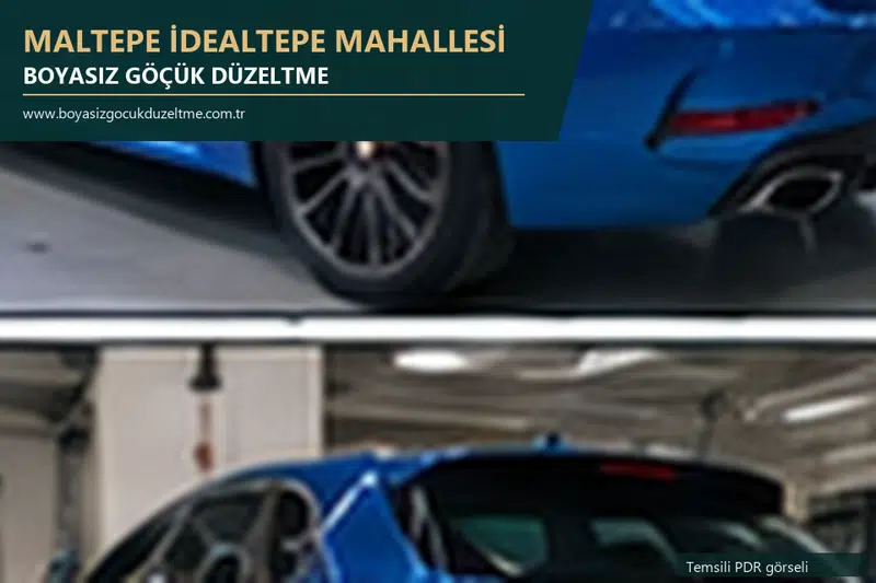 Maltepe İdealtepe Mahallesi sabit nokta ve mobil PDR randevusunu anlatan temsili otomobil hizmeti görseli