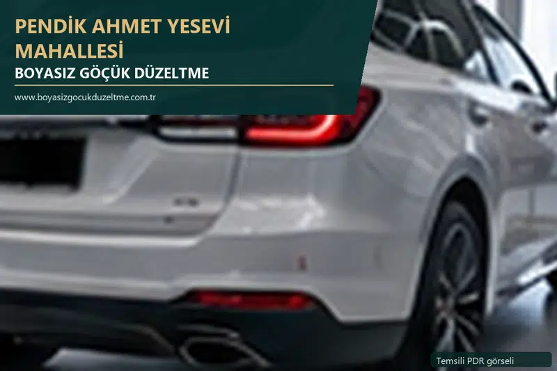 Pendik Ahmet Yesevi Mahallesi sabit nokta ve mobil PDR randevusunu anlatan temsili otomobil hizmeti görseli