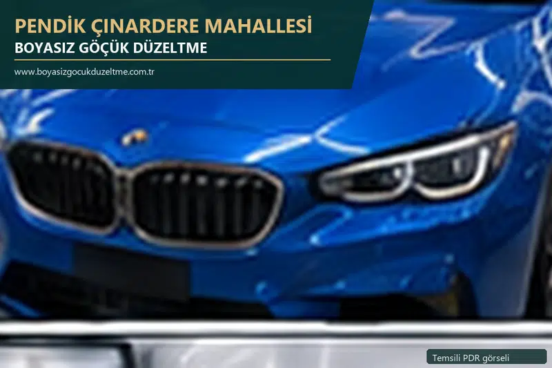 Pendik Çınardere Mahallesi sabit nokta ve mobil PDR randevusunu anlatan temsili otomobil hizmeti görseli