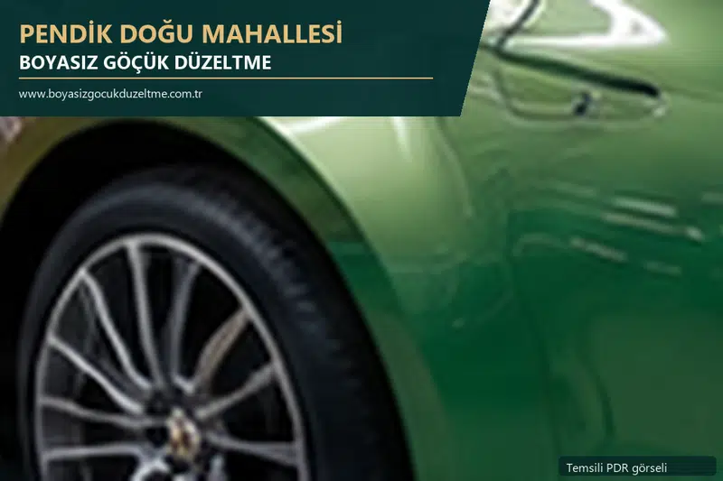 Pendik Doğu Mahallesi hizmet rehberi için modern otomobil ve boyasız göçük incelemesini anlatan temsili görsel