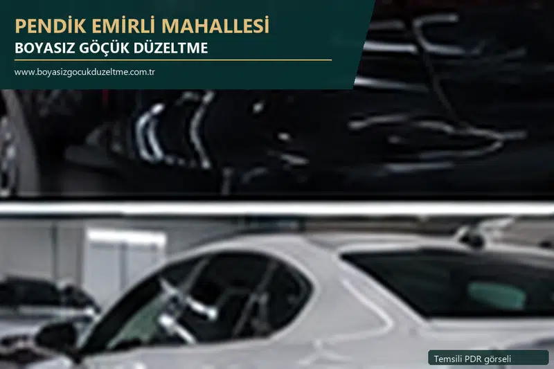 Pendik Emirli Mahallesi sabit nokta ve mobil PDR randevusunu anlatan temsili otomobil hizmeti görseli