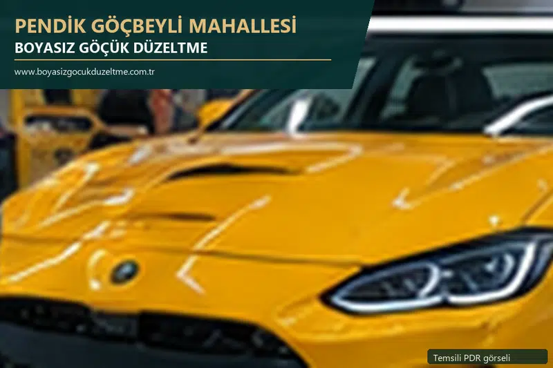 Pendik Göçbeyli Mahallesi sabit nokta ve mobil PDR randevusunu anlatan temsili otomobil hizmeti görseli