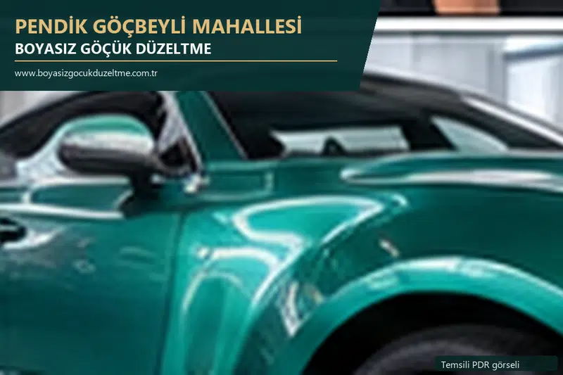 Pendik Göçbeyli Mahallesi hizmet rehberi için modern otomobil ve boyasız göçük incelemesini anlatan temsili görsel