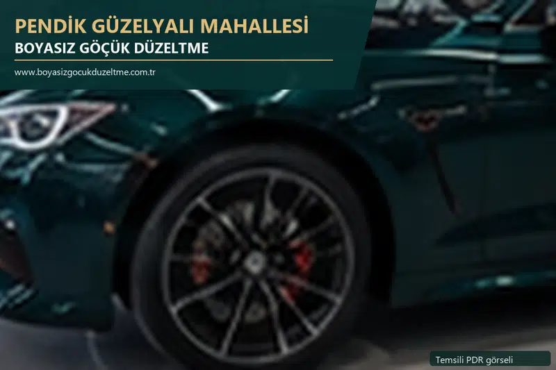 Pendik Güzelyalı Mahallesi sabit nokta ve mobil PDR randevusunu anlatan temsili otomobil hizmeti görseli