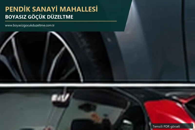 Pendik Sanayi Mahallesi sabit nokta ve mobil PDR randevusunu anlatan temsili otomobil hizmeti görseli