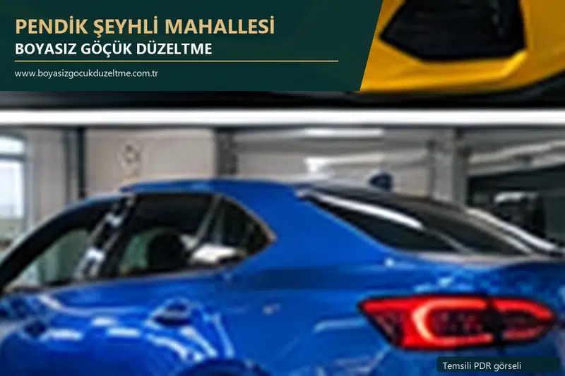 Pendik Şeyhli Mahallesi sabit nokta ve mobil PDR randevusunu anlatan temsili otomobil hizmeti görseli