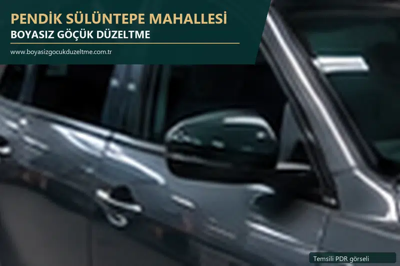 Pendik Sülüntepe Mahallesi hizmet rehberi için modern otomobil ve boyasız göçük incelemesini anlatan temsili görsel