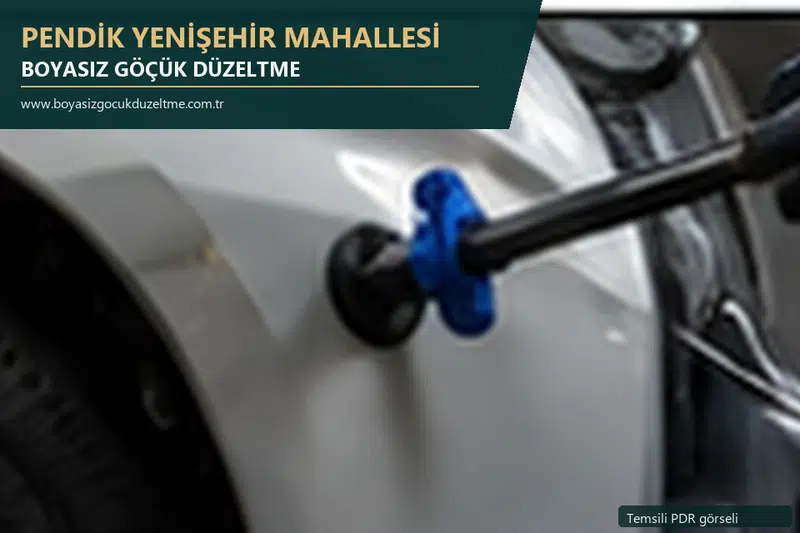 Pendik Yenişehir Mahallesi sabit nokta ve mobil PDR randevusunu anlatan temsili otomobil hizmeti görseli