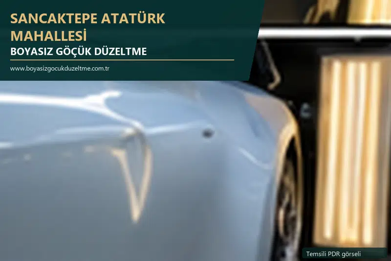 Sancaktepe Atatürk Mahallesi hizmet rehberi için modern otomobil ve boyasız göçük incelemesini anlatan temsili görsel