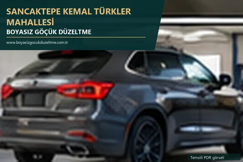 Sancaktepe Kemal Türkler Mahallesi hizmet rehberi için modern otomobil ve boyasız göçük incelemesini anlatan temsili görsel