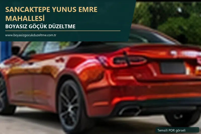Sancaktepe Yunus Emre Mahallesi sabit nokta ve mobil PDR randevusunu anlatan temsili otomobil hizmeti görseli
