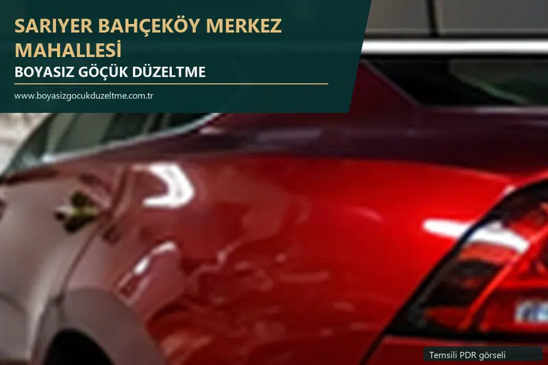 Sarıyer Bahçeköy Merkez Mahallesi sabit nokta ve mobil PDR randevusunu anlatan temsili otomobil hizmeti görseli