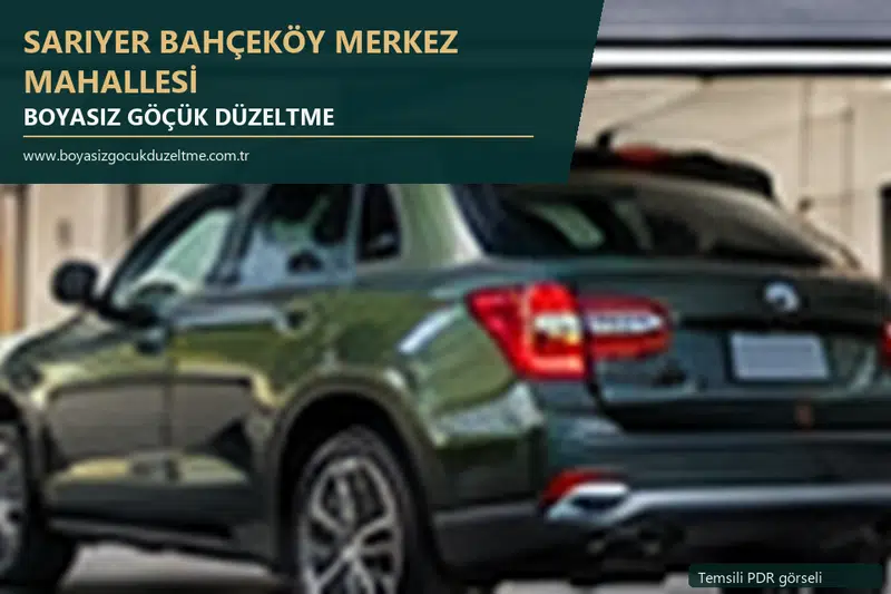 Sarıyer Bahçeköy Merkez Mahallesi hizmet rehberi için modern otomobil ve boyasız göçük incelemesini anlatan temsili görsel