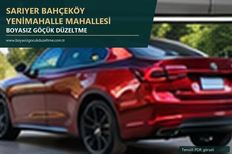 Sarıyer Bahçeköy Yenimahalle Mahallesi sabit nokta ve mobil PDR randevusunu anlatan temsili otomobil hizmeti görseli