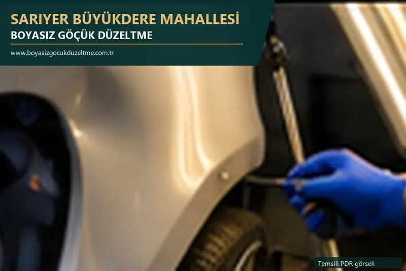 Sarıyer Büyükdere Mahallesi sabit nokta ve mobil PDR randevusunu anlatan temsili otomobil hizmeti görseli
