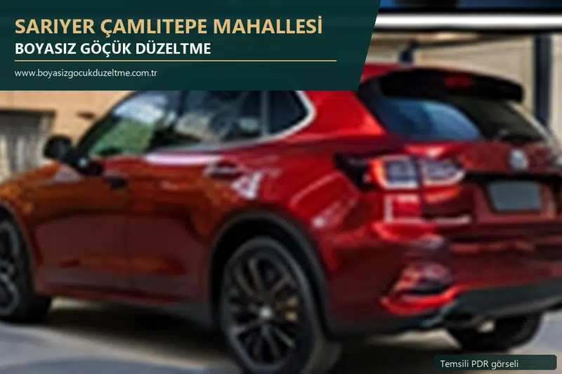 Sarıyer Çamlıtepe Mahallesi sabit nokta ve mobil PDR randevusunu anlatan temsili otomobil hizmeti görseli