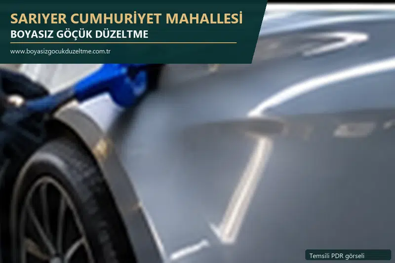 Sarıyer Cumhuriyet Mahallesi sabit nokta ve mobil PDR randevusunu anlatan temsili otomobil hizmeti görseli