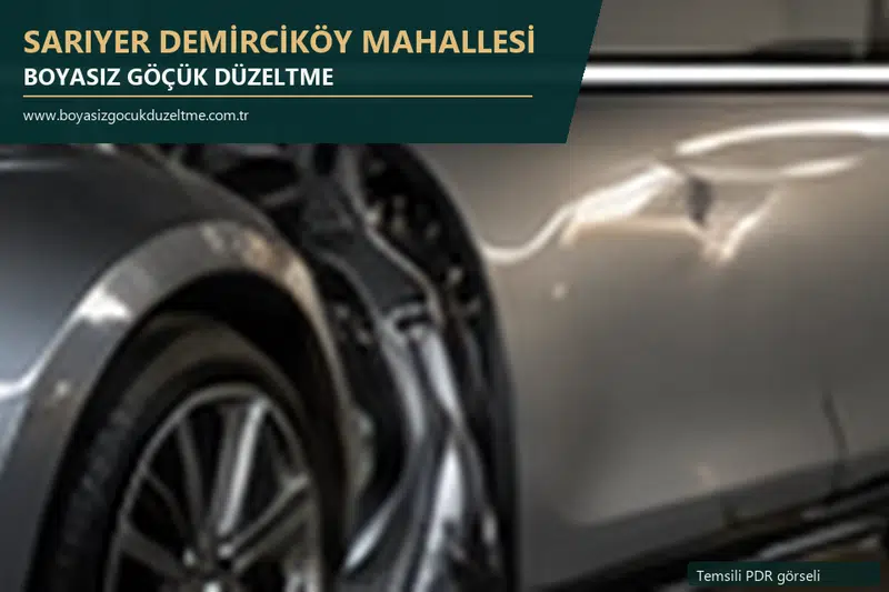 Sarıyer Demirciköy Mahallesi hizmet rehberi için modern otomobil ve boyasız göçük incelemesini anlatan temsili görsel
