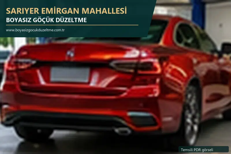 Sarıyer Emirgan Mahallesi sabit nokta ve mobil PDR randevusunu anlatan temsili otomobil hizmeti görseli