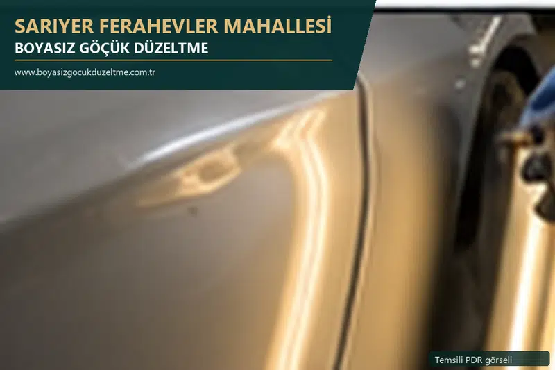 Sarıyer Ferahevler Mahallesi sabit nokta ve mobil PDR randevusunu anlatan temsili otomobil hizmeti görseli