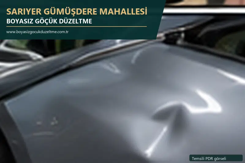 Sarıyer Gümüşdere Mahallesi sabit nokta ve mobil PDR randevusunu anlatan temsili otomobil hizmeti görseli