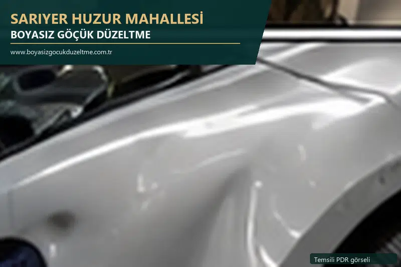 Sarıyer Huzur Mahallesi sabit nokta ve mobil PDR randevusunu anlatan temsili otomobil hizmeti görseli