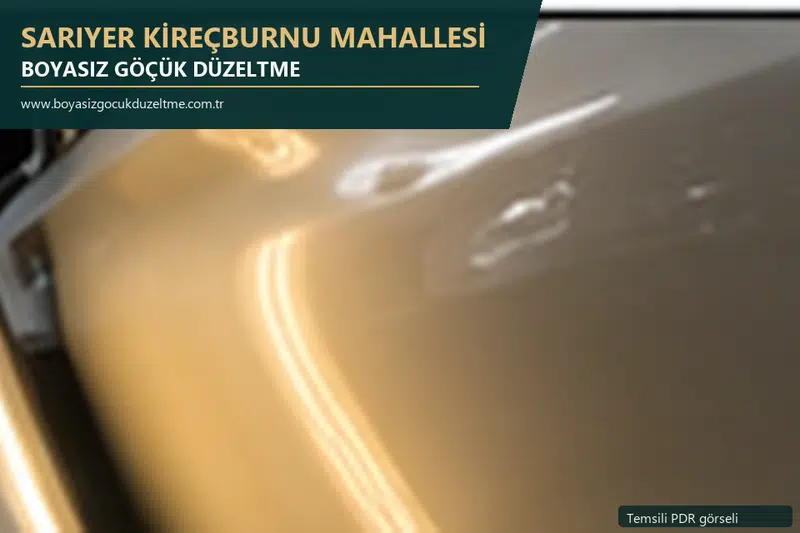 Sarıyer Kireçburnu Mahallesi hizmet rehberi için modern otomobil ve boyasız göçük incelemesini anlatan temsili görsel