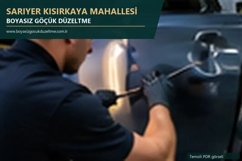 Sarıyer Kısırkaya Mahallesi hizmet rehberi için modern otomobil ve boyasız göçük incelemesini anlatan temsili görsel