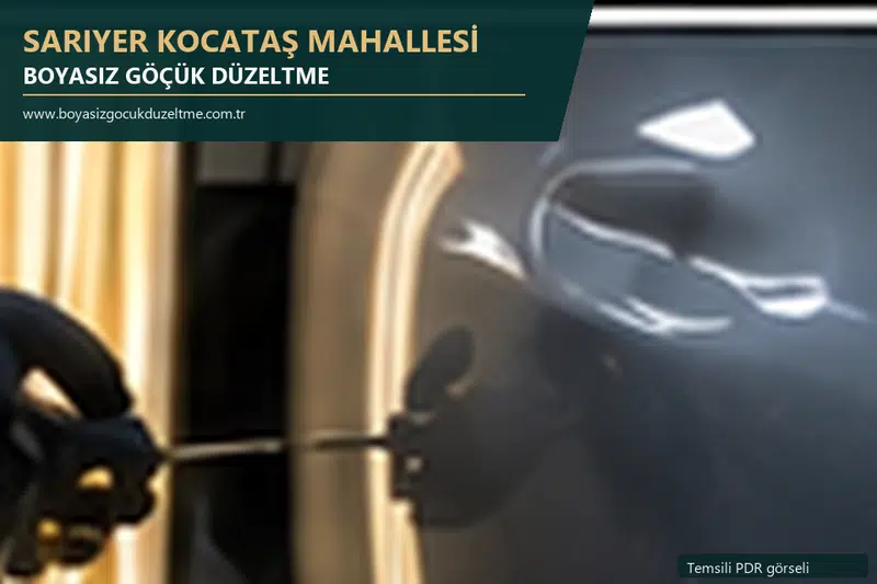 Sarıyer Kocataş Mahallesi hizmet rehberi için modern otomobil ve boyasız göçük incelemesini anlatan temsili görsel