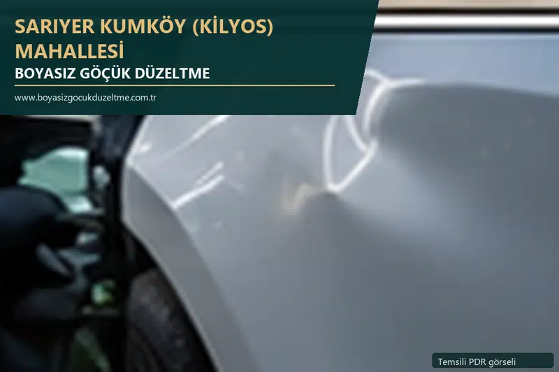 Sarıyer Kumköy (Kilyos) Mahallesi hizmet rehberi için modern otomobil ve boyasız göçük incelemesini anlatan temsili görsel