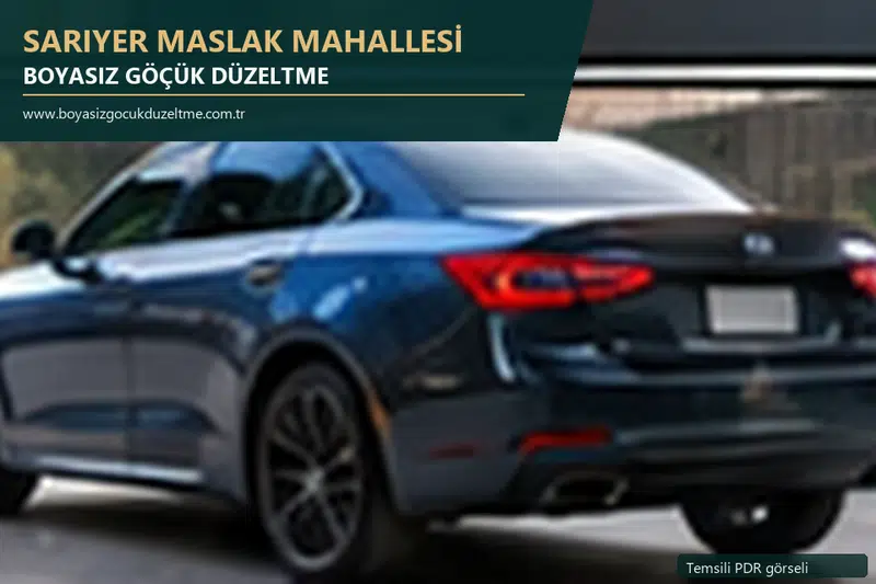 Sarıyer Maslak Mahallesi sabit nokta ve mobil PDR randevusunu anlatan temsili otomobil hizmeti görseli