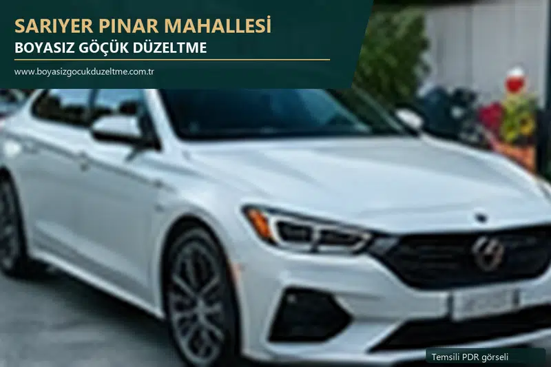 Sarıyer Pınar Mahallesi hizmet rehberi için modern otomobil ve boyasız göçük incelemesini anlatan temsili görsel
