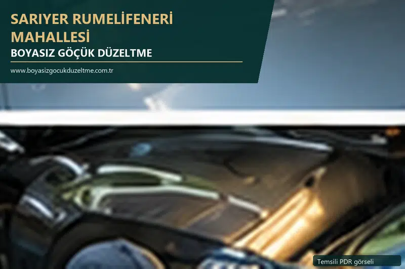 Sarıyer Rumelifeneri Mahallesi hizmet rehberi için modern otomobil ve boyasız göçük incelemesini anlatan temsili görsel