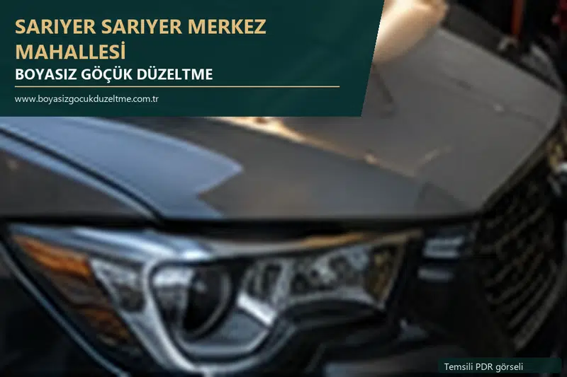 Sarıyer Sarıyer Merkez Mahallesi hizmet rehberi için modern otomobil ve boyasız göçük incelemesini anlatan temsili görsel
