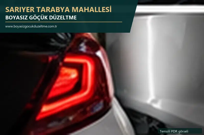 Sarıyer Tarabya Mahallesi hizmet rehberi için modern otomobil ve boyasız göçük incelemesini anlatan temsili görsel