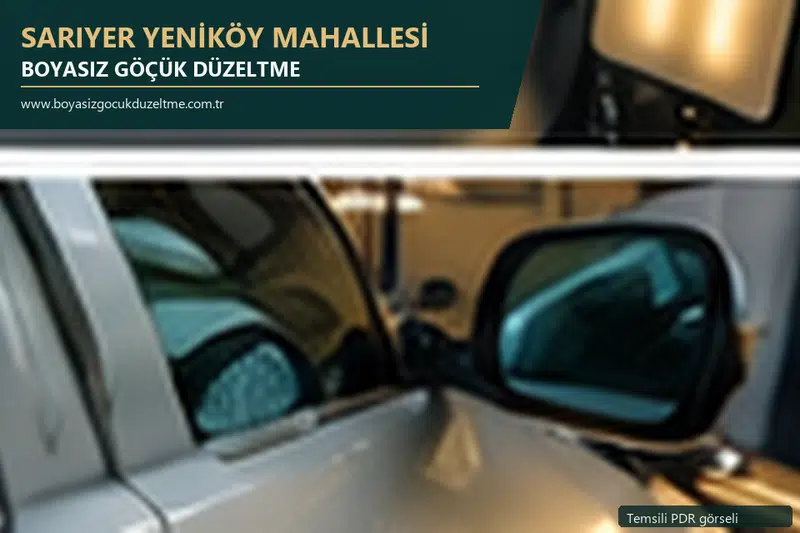Sarıyer Yeniköy Mahallesi sabit nokta ve mobil PDR randevusunu anlatan temsili otomobil hizmeti görseli